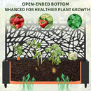 Casaphoria Metal Raised Garden Bed with Trellis and Wheels, 72"x47"x16" Planter Box for Climbing Plants, Vegetables & Vines, Features Drainage Holes and Privacy Screen, Black(Net&Helen) by GreenHaven Gardens
