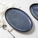 vicrays Serving Platter Ceramic Tray Plates Extra Large Oval 14.5 Inch Porcelain Dinner Plates Long Serving Dish Set Entertaining Party Restaurant Food Meat Sushi Fish Turkey Platter by CozyNest Decor