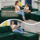 Hobestluk Modular Sectional Sofa Couches 108" L-Shape Couch 3 Seat Modular Sofa Memory Foam Sectional Couches for Living Room, Boneless Couch with Oversized Chaise (Green, Right Facing) by CozyNest Decor