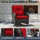 Joyside 10 Piece Patio Furniture Set, Outdoor Wicker Conversation Sets with Swivel Rocker Chairs and Sofa, Thick Cushion, Rattan Patio Sectional for Porch, Deck Use (Brown/Red, 10 PCS) by GreenHaven Gardens