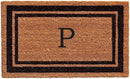 Calloway Mills 152963672P Black Border 36" x 72" Monogram Doormat Letter (P) by CozyNest Decor