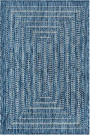 Adiva Rugs Outdoor Indoor Area Rug, Weather Resistant, Easy to Clean, Stain Resistant Floor Mat for Dining Room, Backyard, Deck, Patio (Azure Denim Blue, 6' X 9') by CozyNest Decor