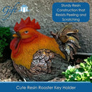 Rooster Garden Statue Quietly Holds a Hidden Key Outside for Your House or in Your Kitchen for Your Car by GreenHaven Gardens