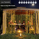 Solar Curtain Lights 7.9ft x 6ft 144 LED Outdoor Curtain Lights Waterproof with Timer 8 Modes for Christmas Garden Patio Fence Wedding Wall Window Gazebo Decor - Warm White by GreenHaven Gardens