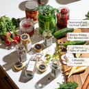Set of 24 Glass Spice Jars with Various Labels, Bamboo Shaker Lids & Funnel, Kitchen Storage Jars with Airtight Lid, Spices & Seasonings Sets Organizer, Spice Containers, Glass Jar Food Canister by CozyNest Decor