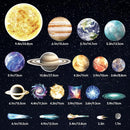 Glow in The Dark Stars and Planets for Ceiling, Robmoda Glow Solar System Wall Stickers, Space Wall Decals for Kids Boys Room (Green) by TinyTreasures Baby Boutique