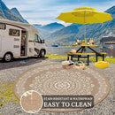 Pauwer Waterproof Outdoor Rug 8ft, Reversible Plastic Straw Patio Camping Rug, Indoor Outdoor RV Mat Carpet for Deck, Camper, Porch, Balcony, Backyard, Picnic, Floral Brown by GreenHaven Gardens