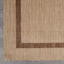 Bordered Outdoor Rug 9x12 Washable Outside Carpet for Indoor Patio Porch Waterproof Easy Cleaning Non Shedding Area Rugs Jute Beige - Nut Brown 9 x 12 by CozyNest Decor