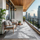 GENIMO Outdoor Rug 4' x 6' Waterproof for Patios Clearance, Reversible Outdoor Plastic Straw Camping Rug Carpet, Large Area Rugs Mats for RV, Camper, Deck, Balcony, Porch, Beach, Picnic, Grey&White by CozyNest Decor
