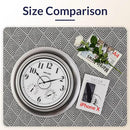 Andy Star 21 Inch Silver Illuminated Outdoor Wall Clock Waterproof with Thermometer and Hygrometer, Oversized Battery Operated Round Wall Clock, Big Silent Non Ticking Clock for Patio Pool Garden by CozyNest Decor
