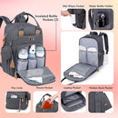 Dikaslon Diaper Bag Backpack with Portable Changing Pad, Pacifier Case and Stroller Straps, Large Unisex Baby Bags for Boys Girls, Multipurpose Travel Back Pack for Moms Dads, Dark Gray by TinyTreasures Baby Boutique