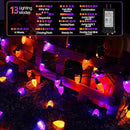 2PK 100 LED Purple and Orange C9 Halloween Lights Indoor Outdoor, Extendable 98FT C9 String Lights with 13 Modes & Timer, Waterproof Plug in Halloween Decorations for Tree Patio Fall Party Garden by CozyNest Decor