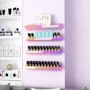 4 Pack 15 Inch Iridescent Acrylic Shelves, Clear Rainbow Floating Shelves for Wall, Modern Sunglasses Essential Oil Picture Ledge Display Toy Storage Wall Shelf by TinyTreasures Baby Boutique
