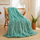 XeGe Luxury Fluffy Throw Blanket, Emerald Green Soft 50x60 Faux Fur Blanket Throw, Shaggy Plush Decorative Couch Blanket, Cute Furry Throw Fuzzy Blanket for Sofa Bed, Ombre Emerald Green by CozyNest Decor