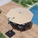 Patio Umbrella, 11FT Outdoor Cantilever Umbrella with 360-degree Rotation for Garden, Deck, Backyard, Pool and Beach, Beige by GreenHaven Gardens