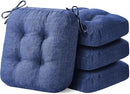Chair Cushions, Dining Chair Cushions, Tufted Indoor Chair Pads, Set of 4, Navy Blue, 16.5'' x 16.5'' x 3.5'' by GreenHaven Gardens