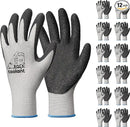 toolant Crinkle Latex Work Gloves Bulk, Rubber Coated Safety Work Gloves for Men and Women, 12 Pairs for Construction, Gardening, Warehouse (Gray, XL) by GreenHaven Gardens