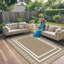 Outdoor Patio Rug, Outside Rectangular Carpet, Moroccan Geometric Rugs, Washable Large Indoor Outdoor Rug Mats for RV, Picnic, Backyard, Deck, Balcony, Porch, Beach 5'x8' by GreenHaven Gardens