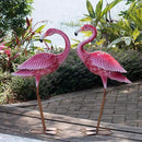 Kircust Flamingo Garden Sculpture & Statues, Metal Birds Yard Art Outdoor Statue, Large Pink Flamingo Lawn Ornaments for Home, Patio, Backyard Decor (2-Pack) by CozyNest Decor