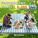 TigeJoy Extra Large Picnic Blanket Waterproof Foldable 80''x80'', Outdoor Picnic Mat Beach Blanket Sandproof for Park, Grass, Travel, Hiking, Camping Essentials, Gingham Picnic Blanket by TinyTreasures Baby Boutique