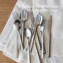 over&back 20pc Modern Flatware Cutlery Set - Comes with 4 Dinner Forks, 4 Salad Forks, 4 Dinner Knives, 4 Dinner Spoons, and 4 Teaspoons - 18/8 Stainless Steel - Dishwasher-Safe - Brushed Stainless by CozyNest Decor