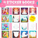 BulbaCraft 4Pcs Sticker Paint Books for Girls - Sticker Books by Number with Mermaids, Princesses, Animals and Horses - Coloring Activity for Kids by TinyTreasures Baby Boutique