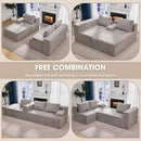 Hobestluk 96” Modular Sectional Sofa Couches L-Shape Couch 3 Seat Modular Sofa Memory Foam Sectional Couches for Living Room, Cloud Couch with Oversized Chaise (Grey, Checked (Left Facing Chaise)) by CozyNest Decor
