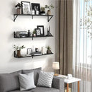 Heimlove Floating Shelves for Wall, 36 Inch Long Wood Floating Bookshelf Set of 3, Wall Mounted Hanging Shelf for Bathroom Bedroom Kitchen, Black by CozyNest Decor