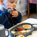 Baby Cutlery Set With Case, Spoon & Fork for Self Feeding, Silicone, 6 Months Plus (Grey) by TinyTreasures Baby Boutique