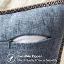 MIULEE Pack of 2 Couch Throw Pillow Covers 16x16 Inch Dark Grey Blue Farmhouse Decorative Pillow Covers with Stitched Edge Soft Chenille Solid Dyed Spring Pillow Covers for Sofa Bed Living Room by CozyNest Decor