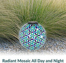 Sunnydaze Cool Blooms 10" Mosaic Glass Garden Gazing Globe with LED Solar Light - Set of 2 by CozyNest Decor
