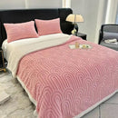 UKELER Sherpa Bed Blanket 80 × 90 inch, Ultra Soft Queen Size Throw Blanket for All Season, Cozy Plush Arch Fleece Blankets for Bedroom Living Room Dorm Hostel Sofa Camping, Pink by CozyNest Decor