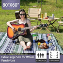 HX&OD Outdoor Picnic Blanket Extra Large, 80''*60'' Waterproof Picnic Mat with Stakes Foldable Camping Blanket Portable with Carry Strap for Beach Mat (Green& White, 80''*60'') by TinyTreasures Baby Boutique