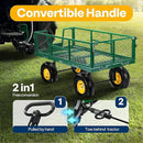 VIVOHOME Garden Cart Steel Heavy Duty 900 LBS Yard and Garden Wagon with 10 inch Tire and Handle Attach to ATV or Tractor Green by GreenHaven Gardens