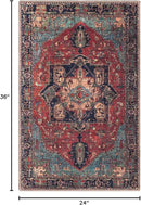 Keen Home Design 2x3 Rug - Machine Washable Entry Rug with Non-Slip Backing, Ideal for Enteryway, Kitchen, Bathroom, Laundry Room - Vintage, Easy Clean, Durable, Low Pile Rug - (2' x 3') by CozyNest Decor
