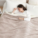 Snuggle Sac Queen Size Bedding Blanket Taupe,Super Soft Warm Microfiber Blankets Cozy Knit Fuzzy Plush Bed Blankets,Heather Taupe, 90x90 inches by TinyTreasures Baby Boutique