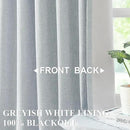 Vision Home Blue Gray Pinch Pleated Full Blackout Curtains Linen Blended Room Darkening Window Curtains 72 inch for Living Room Bedroom Thermal Insulated Pinch Pleat Drapes with Hooks 40" Wx72 Lx2 by CozyNest Decor