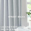 Vision Home Blue Gray Pinch Pleated Full Blackout Curtains Linen Blended Room Darkening Window Curtains 90 inch for Living Room Bedroom Thermal Insulated Pinch Pleat Drapes with Hooks 40" Wx90 Lx2 by CozyNest Decor