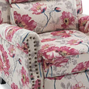UIXE Pushback Recliner Chairs Set of 2, Fabric Armchair Push Back Accent Chair, Rivet Trim Club Chair Home Theater Overstuffed Single Sofa Reading Seat for Living Room, Pattern by CozyNest Decor