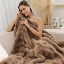 UKELER Large Fluffy Fleece Blankets Throws for Bed Cozy Shaggy Faux Fur Blanket Soft Plush Thick Velvet Blanket for Bedroom, Living Room, Office, Camping 60''x80'' Brown by CozyNest Decor