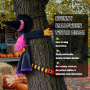 POPGIFTU 51" Halloween Crashing Witch Decoration – Pink Flying Witch for Tree, Yard, Porch, and Indoor Outdoor Halloween Décor by CozyNest Decor