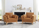 Large-Sized Accent Chair, Thick Cushion Bedroom Reading Chair, Comfortable Living Room Single Sofa， Boucle Curry by CozyNest Decor