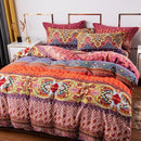 ABREEZE Bohemian Duvet Cover Set Colorful Orange Boho Retro Bedding Set Damask Paisley Cotton Duvet Cover Tribal Reversible Bedding Exotic Style Comforter Cover 3-Piece Cal.King by CozyNest Decor