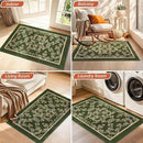 BEQHAUSE Dirt Trapper Door Mat 32" x 48", Non-Slip Entryway Rugs Washable, Floor Mat Stain Resistant and Absorbent Welcome Mat for Front Back Door, Muddy Wet Shoes & Paws, Green and Vining Floral by CozyNest Decor