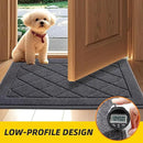JSEI Dirt Trapper Door Mat 32"x48", Non-Slip Washable Entryway Mats, Dog Door Mat, Stain Resistant and Absorbent Floor Mats, Low Profile Welcome Mat for Front Back Door, Dark Grey by CozyNest Decor