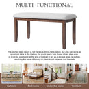 6 Piece Extendable Dining Table Set, Wood Table With Removable Leaf, 4 Upholstered Chairs And Bench - Cherry by HouseOfZazla