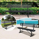 8 FT Heavy Duty Metal Park Bench for Outside, Black Bench with Backrest,4-6 Person Seat, Outdoor Commercial Metal Mesh Benches for Shopping Mall, Lawn, Park, Deck, Garden, Patio, Porch by GreenHaven Gardens