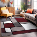 Rugshop Contemporary Modern Boxes Area Rug 9' X 12' Red by TinyTreasures Baby Boutique