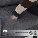 Accent Chair for Living Room, Mid Century Modern Reading Chair for Bedroom, Upholstered Armchair with Side Pockets, Comfy Single Sofa Side Chair for Office, Apartment, Small Room, Dark Grey by CozyNest Decor