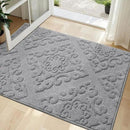 COSY HOMEER-Door-Mat-Non-Slip-Entryway-Rug 32”x48” Absorbent Welcome Mats Washable Dirt Trapper Door Mat Entrance Floor Mats for Front Back Doormats and Wet Shoes,Grey by CozyNest Decor